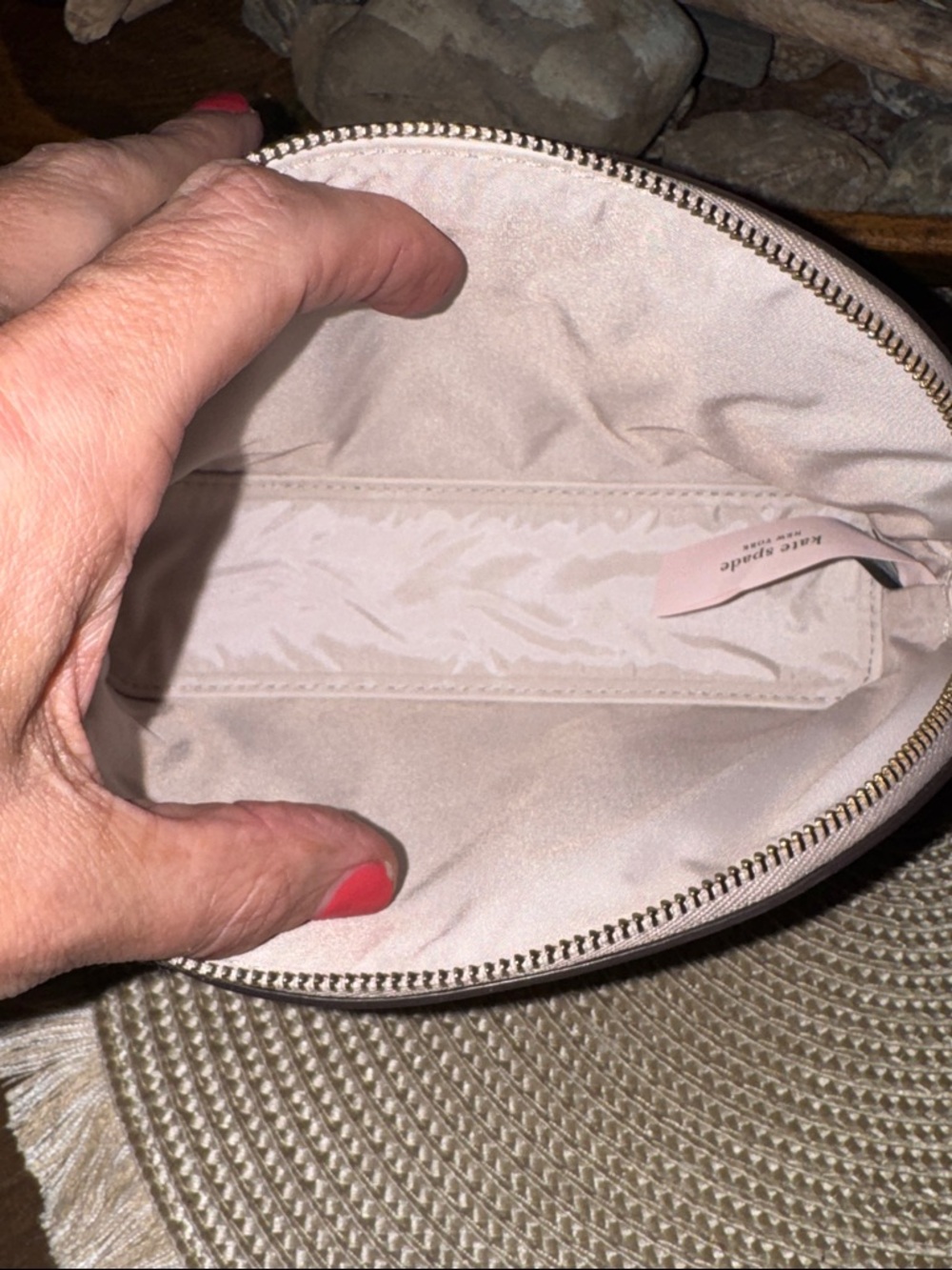 kate spade Pale Pink Floral Appliqué Cosmetic Case - Picture 4 of 4